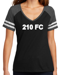 210 FC LADIES SPIRIT VNECK TEE BLK/GRY