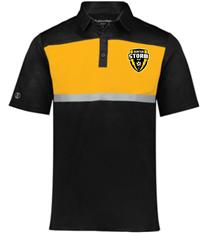 Prism Color Block Polo- Black/Gold